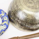 F832 8" Energetic Throat 'G#' Chakra Healing Hand Hammered Tibetan Singing Bowl Made in Nepal
