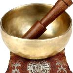 5" Chakra Meditation Bowl-,Excellent Old singing bowl, Hand beaten Singing Bowl from Nepal,Buddhist Bowl, Including Free (wooden) Mallet, Silk Cushion& Carry bag