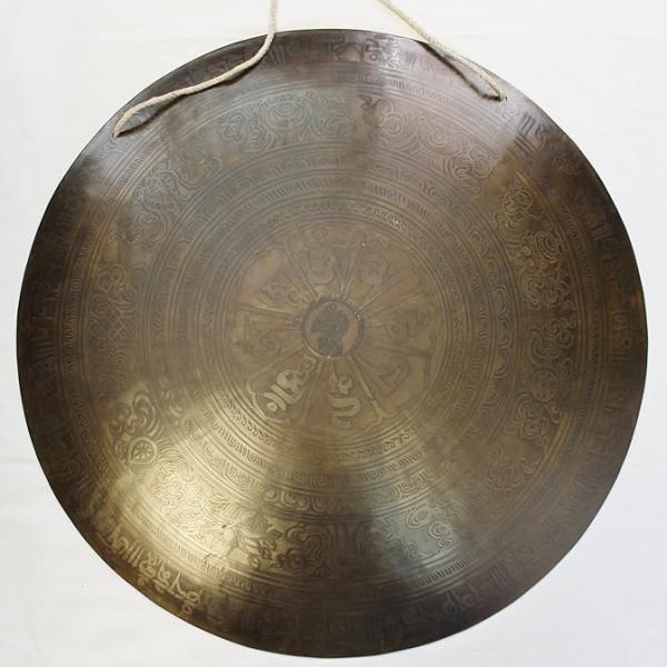 F617 20.75" Very Artistic Tibetan Temple Disc Gong Hand Made in Nepal