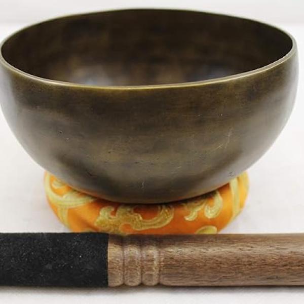 J848 6" Wide Energetic Sacral 'D' Chakra Healing Tibetan Singing Bowl Made in Nepal