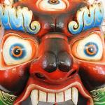 Thamel Mart F1065 Huge Hand Crafted Wooden Mask of Hindu God 'Bhairab' Decorative Wall Hanging Made in Nepal