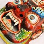 Thamel Mart F1065 Huge Hand Crafted Wooden Mask of Hindu God 'Bhairab' Decorative Wall Hanging Made in Nepal