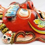 Thamel Mart F1065 Huge Hand Crafted Wooden Mask of Hindu God 'Bhairab' Decorative Wall Hanging Made in Nepal